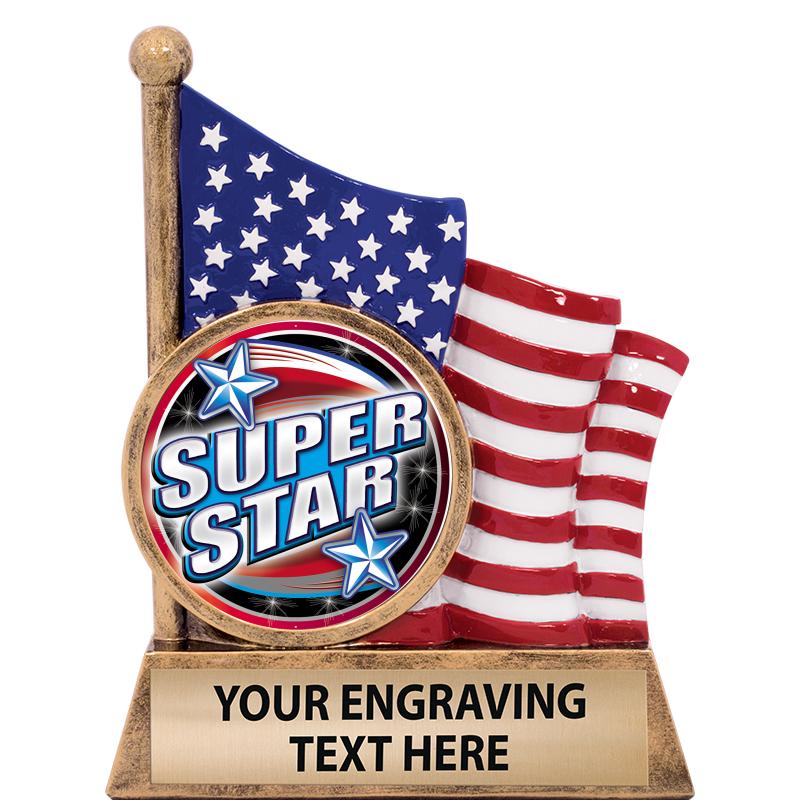 5" AMERICAN FLAG INSERT SCLPT