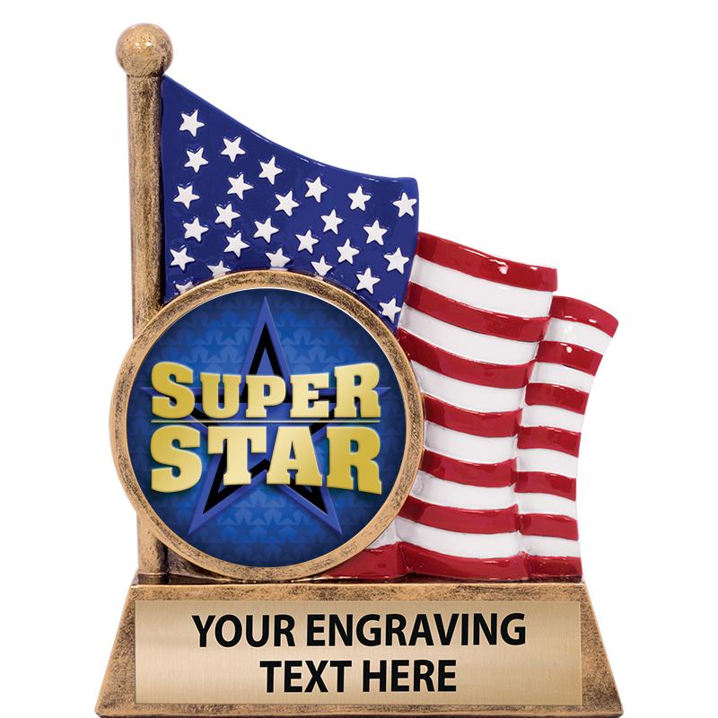 5" AMERICAN FLAG INSERT SCLPT