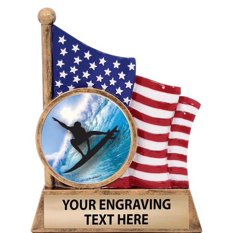 5" AMERICAN FLAG INSERT SCLPT