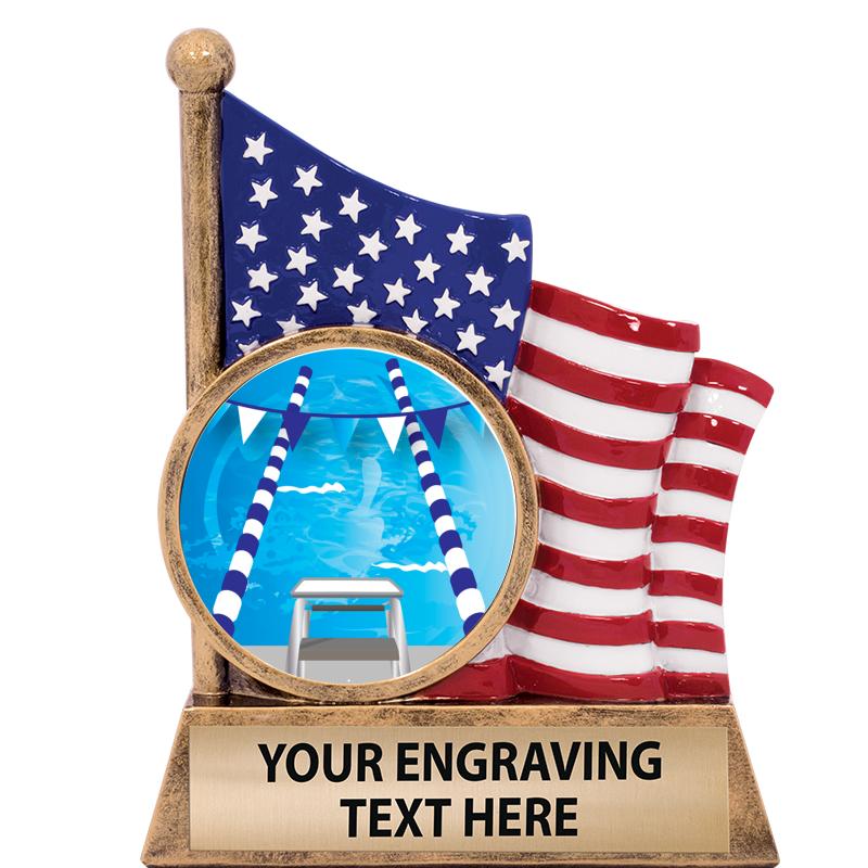 5" AMERICAN FLAG INSERT SCLPT