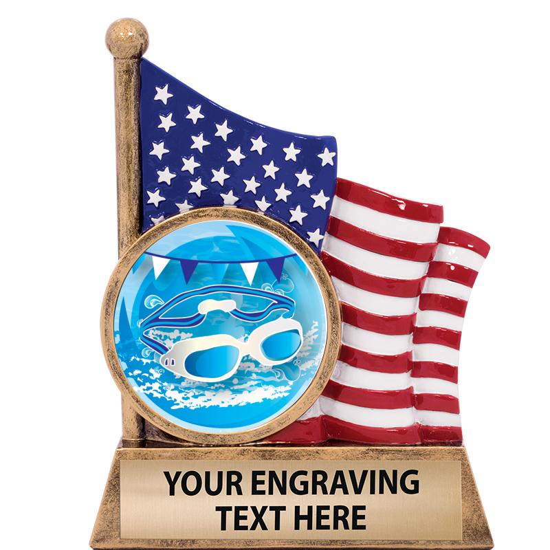 5" AMERICAN FLAG INSERT SCLPT