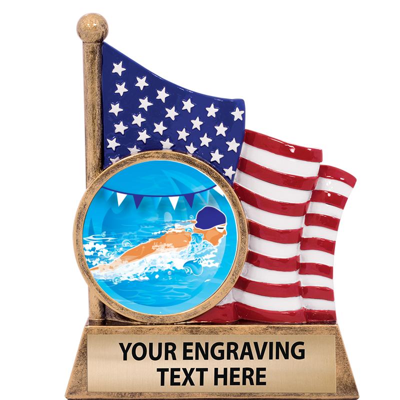 5" AMERICAN FLAG INSERT SCLPT