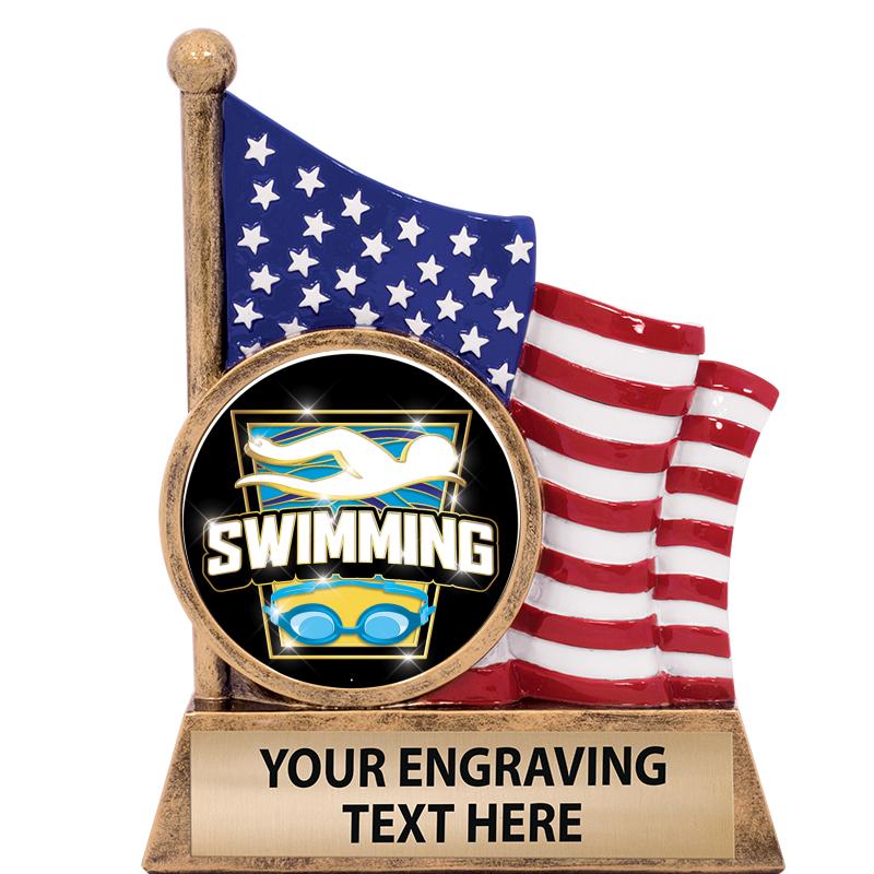 5" AMERICAN FLAG INSERT SCLPT