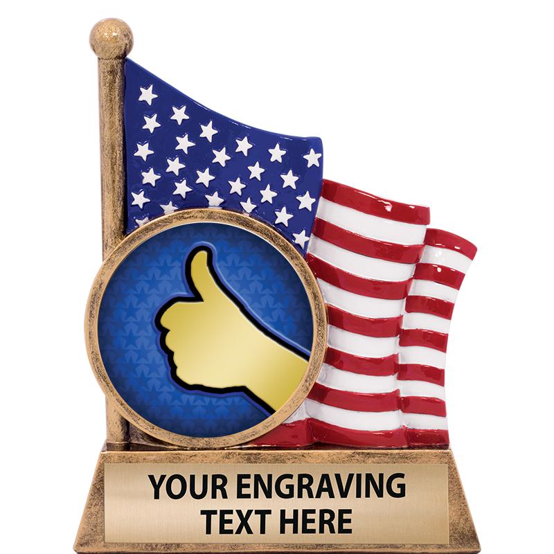 5" AMERICAN FLAG INSERT SCLPT