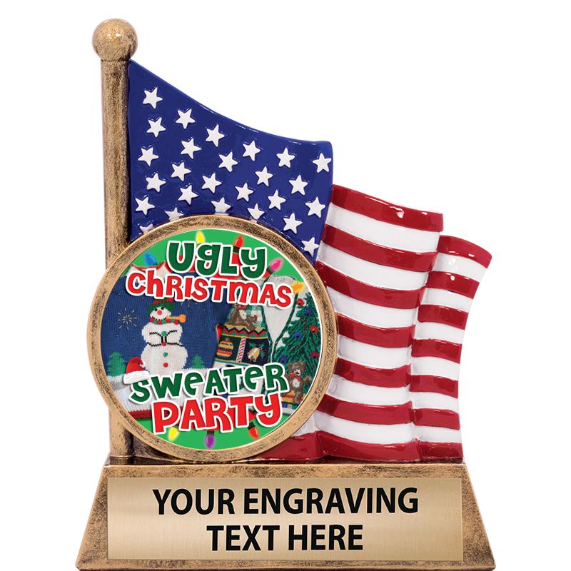 5" AMERICAN FLAG INSERT SCLPT