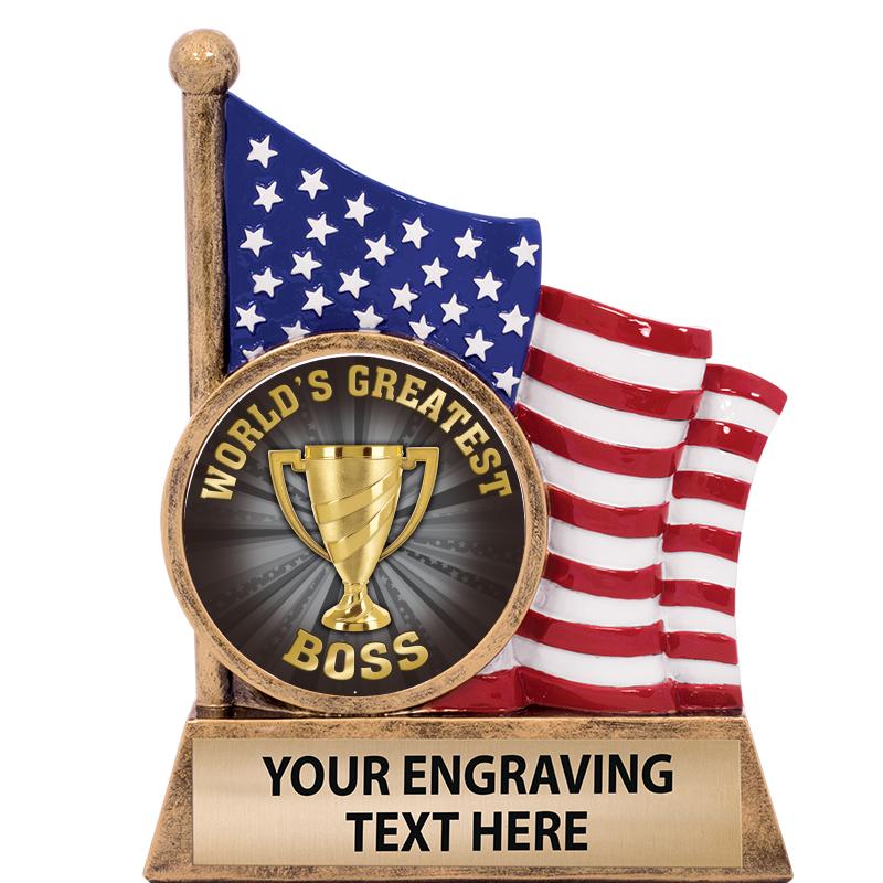 5" AMERICAN FLAG INSERT SCLPT