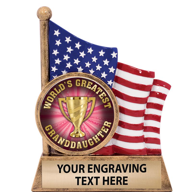 5" AMERICAN FLAG INSERT SCLPT