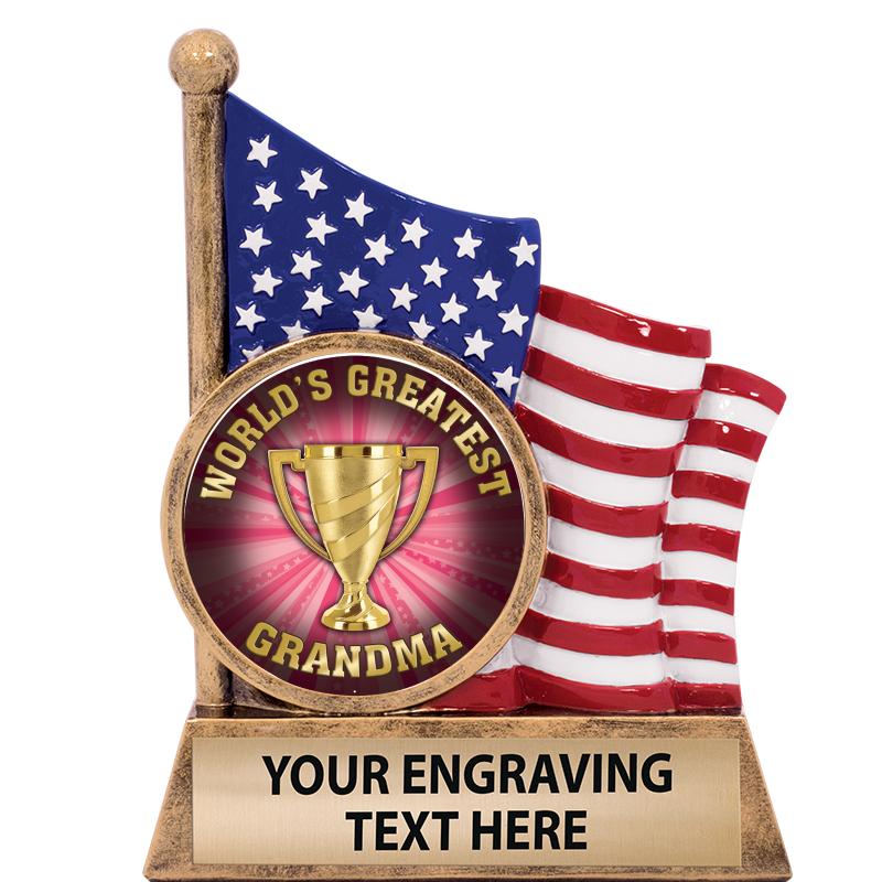 5" AMERICAN FLAG INSERT SCLPT