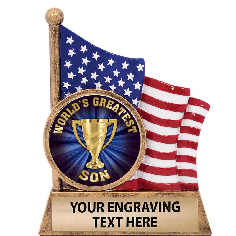 5" AMERICAN FLAG INSERT SCLPT