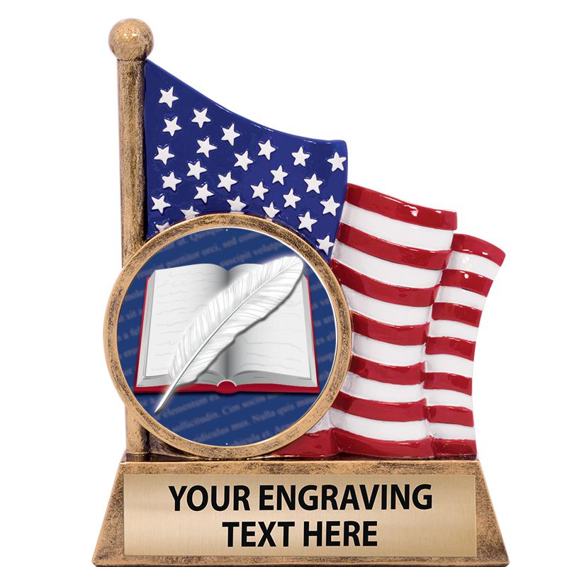5" AMERICAN FLAG INSERT SCLPT