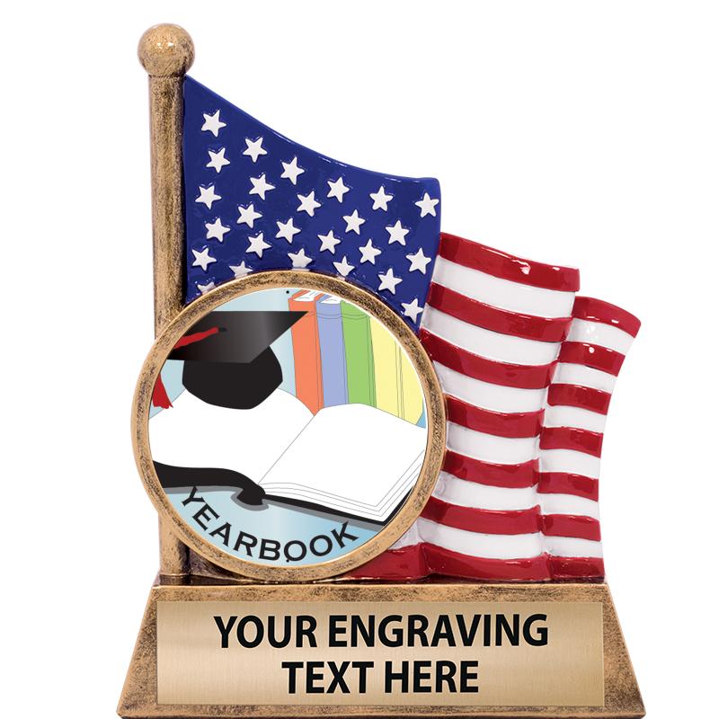 5" AMERICAN FLAG INSERT SCLPT