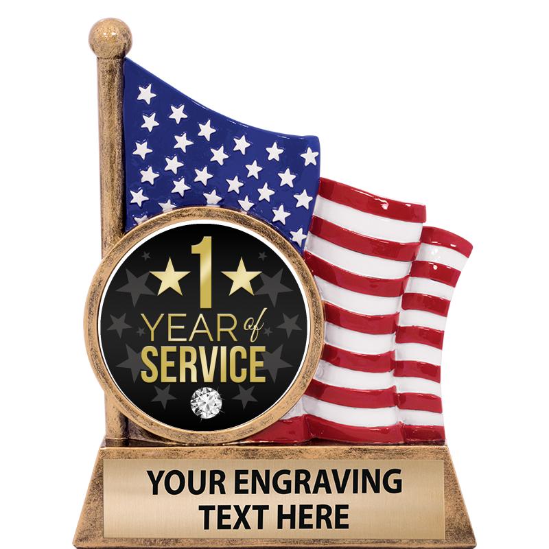 5" AMERICAN FLAG INSERT SCLPT