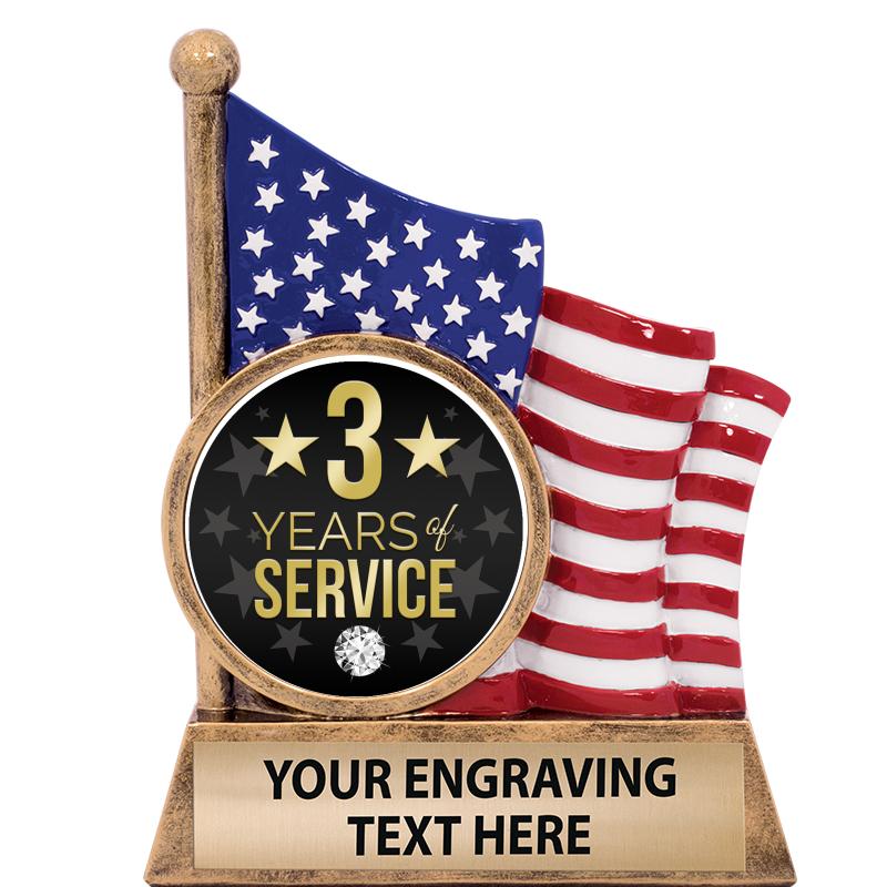 5" AMERICAN FLAG INSERT SCLPT