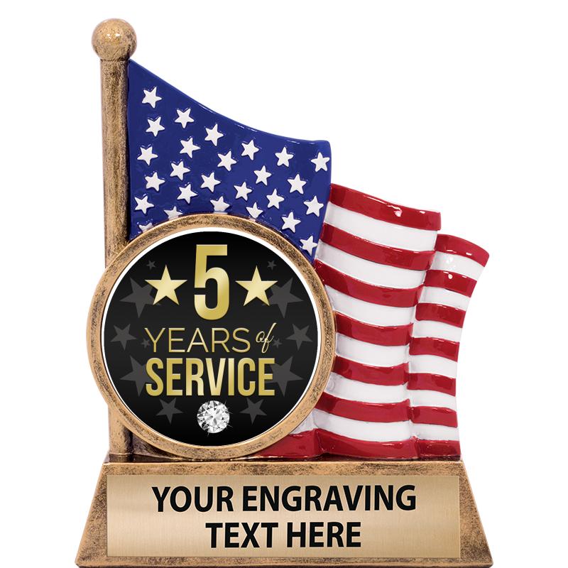 5" AMERICAN FLAG INSERT SCLPT