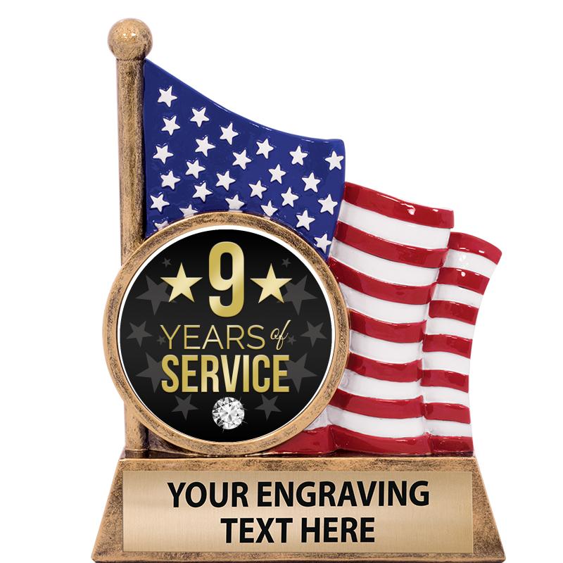 5" AMERICAN FLAG INSERT SCLPT