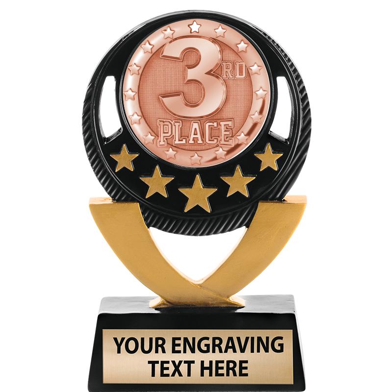 5"FIVE STAR BLK-GLD INS SCULP