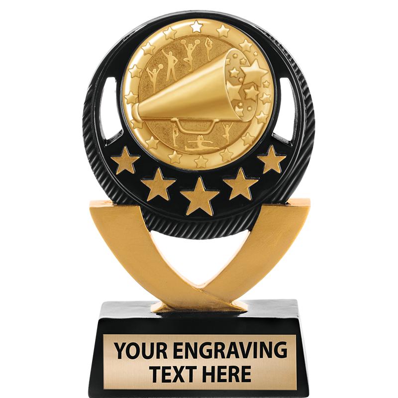 5"FIVE STAR BLK-GLD INS SCULP