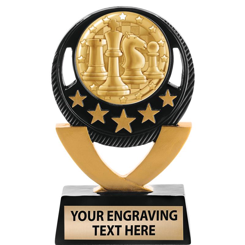 5"FIVE STAR BLK-GLD INS SCULP