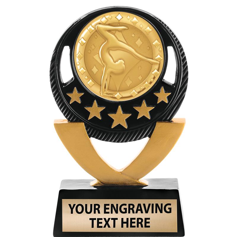 5"FIVE STAR BLK-GLD INS SCULP