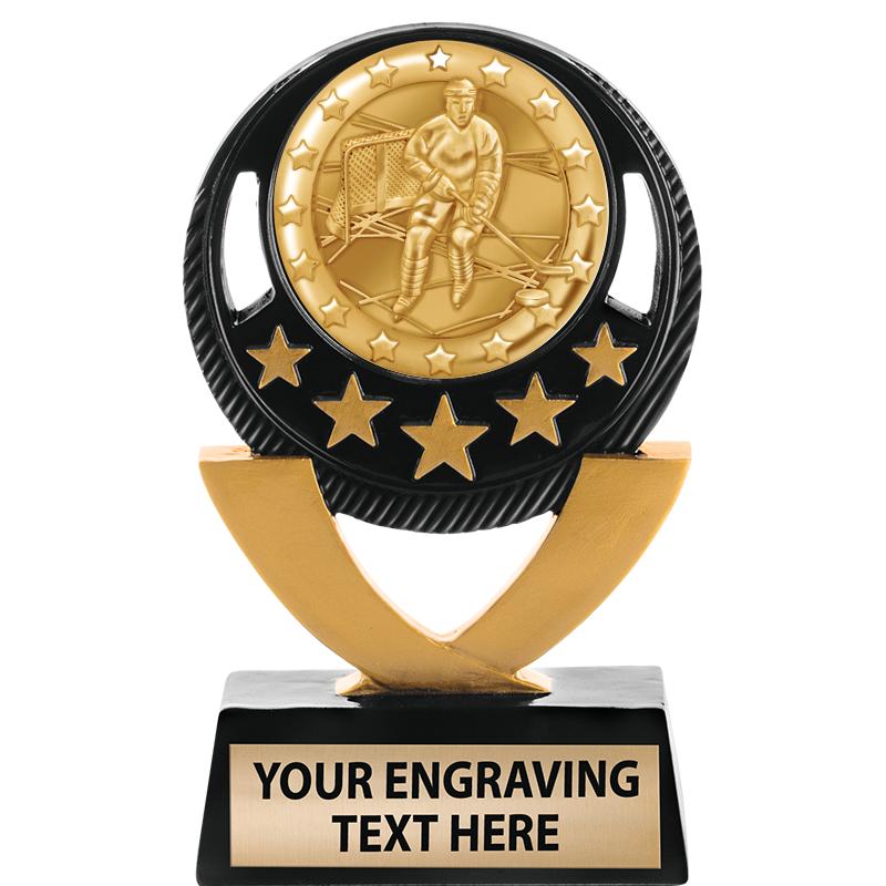 5"FIVE STAR BLK-GLD INS SCULP