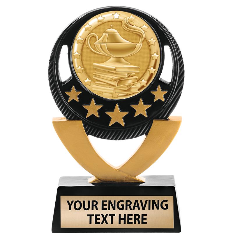 5"FIVE STAR BLK-GLD INS SCULP