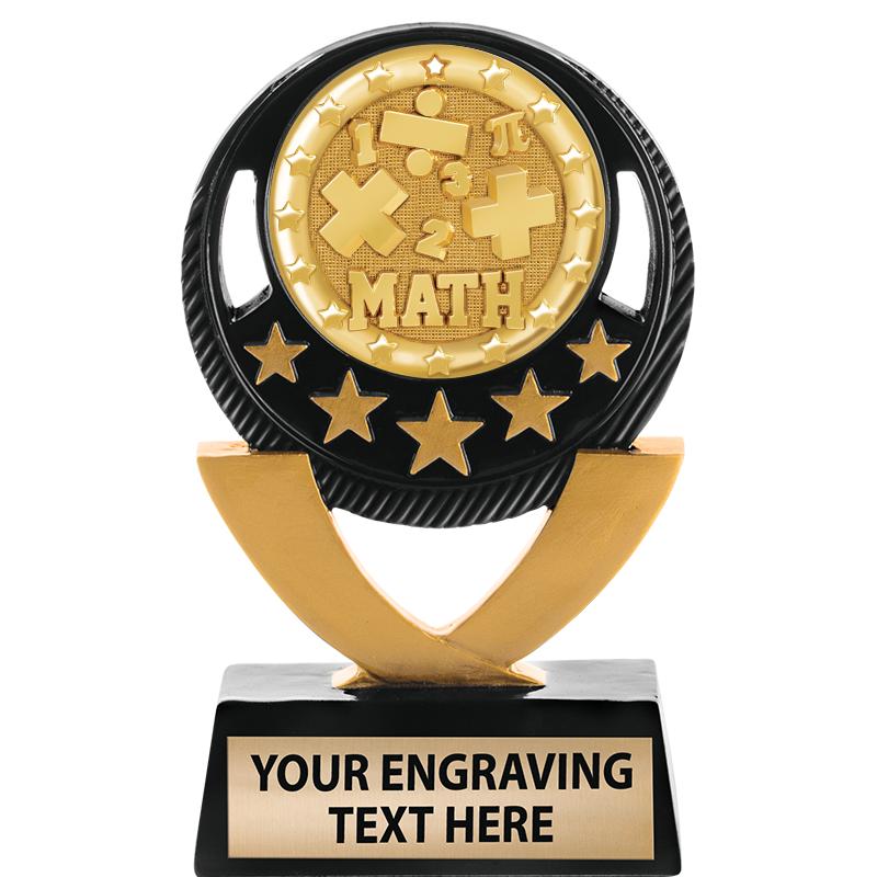 5"FIVE STAR BLK-GLD INS SCULP