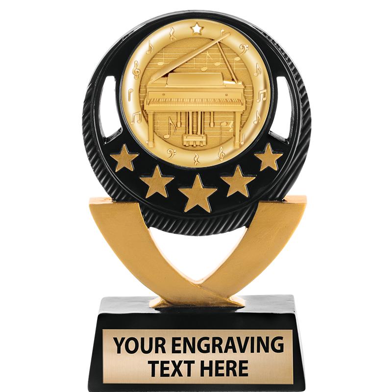 5"FIVE STAR BLK-GLD INS SCULP