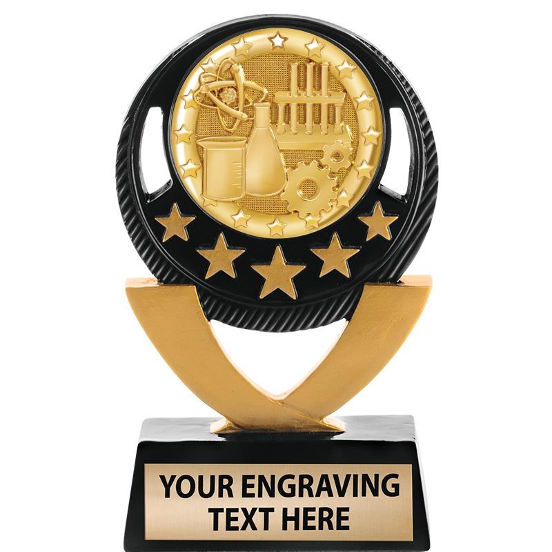 5"FIVE STAR BLK-GLD INS SCULP