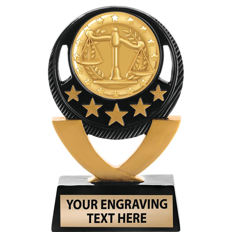 5"FIVE STAR BLK-GLD INS SCULP