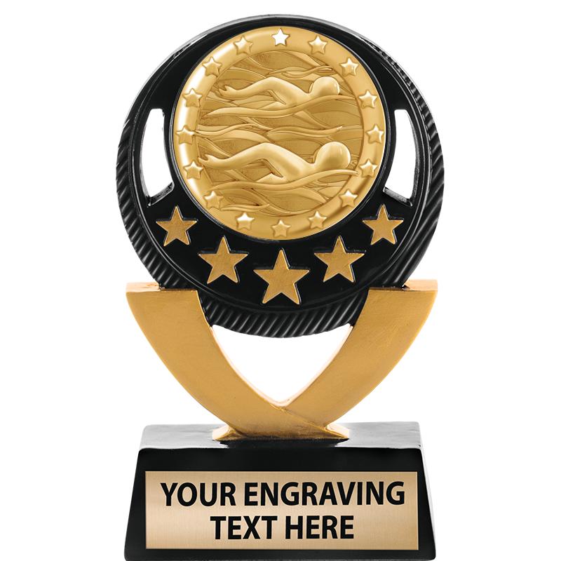 5"FIVE STAR BLK-GLD INS SCULP