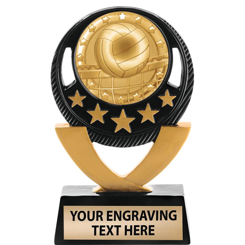 5"FIVE STAR BLK-GLD INS SCULP