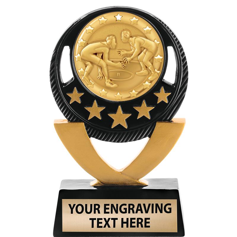 5"FIVE STAR BLK-GLD INS SCULP