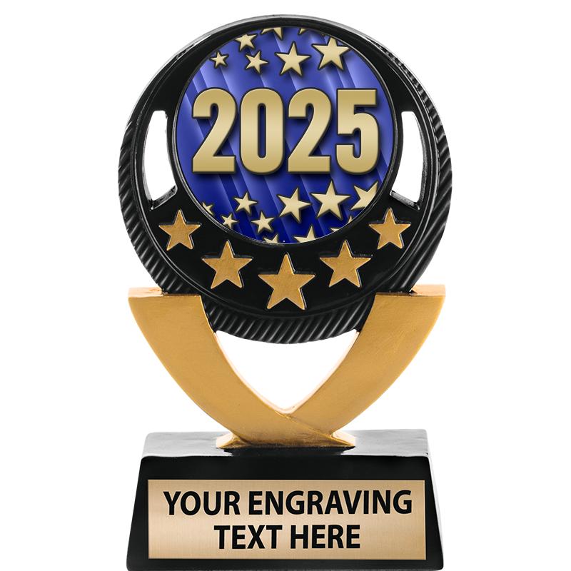 5"FIVE STAR BLK-GLD INS SCULP