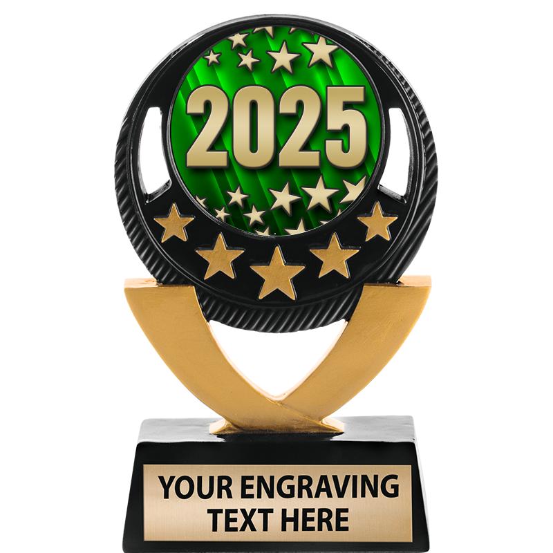 5"FIVE STAR BLK-GLD INS SCULP