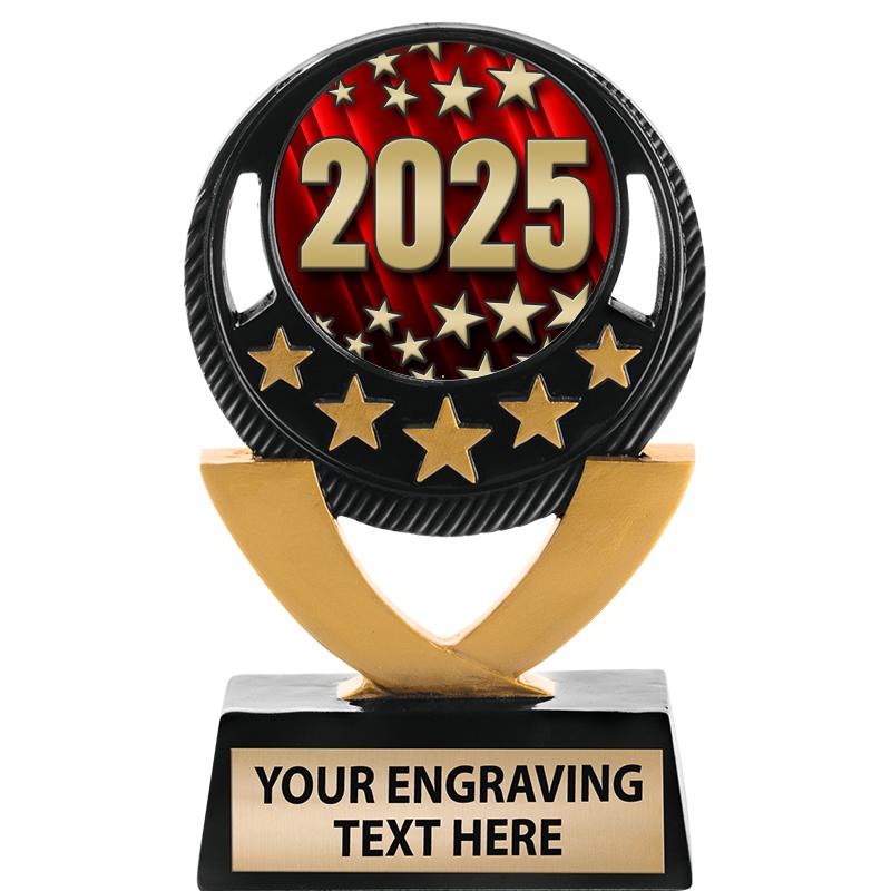 5"FIVE STAR BLK-GLD INS SCULP