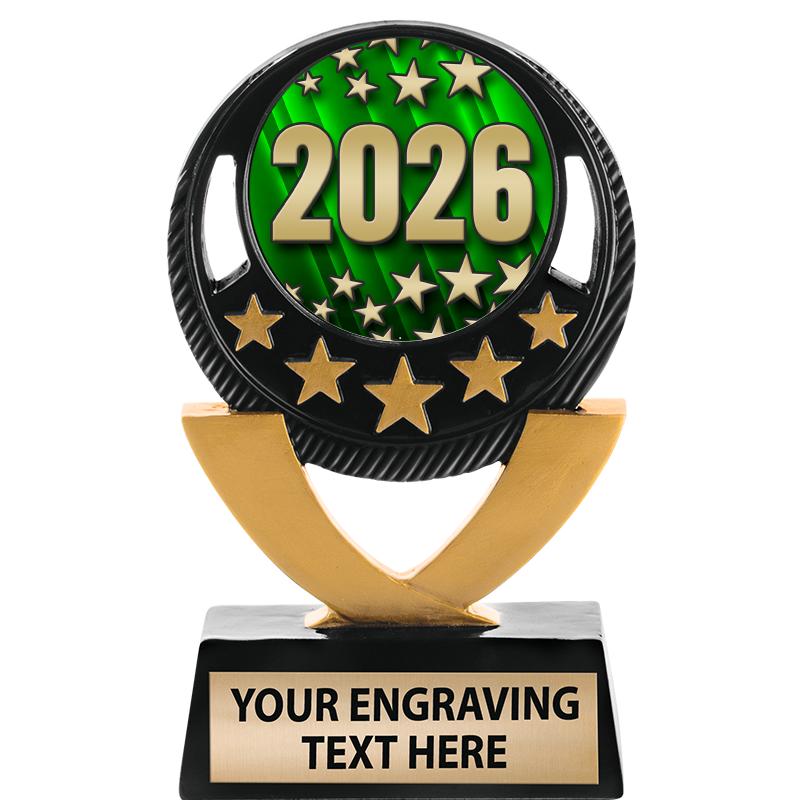 5"FIVE STAR BLK-GLD INS SCULP