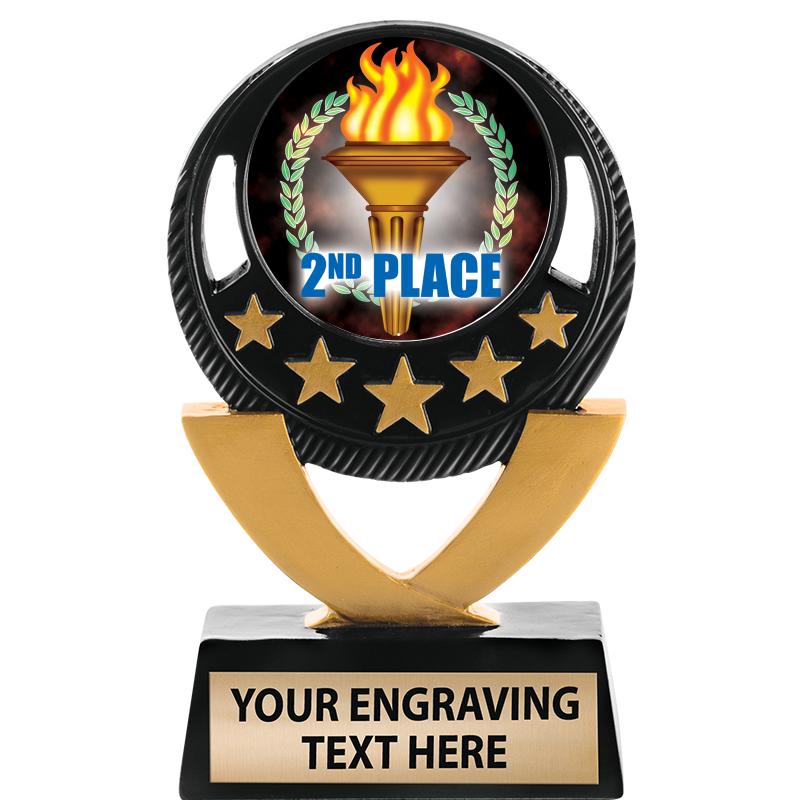 5"FIVE STAR BLK-GLD INS SCULP