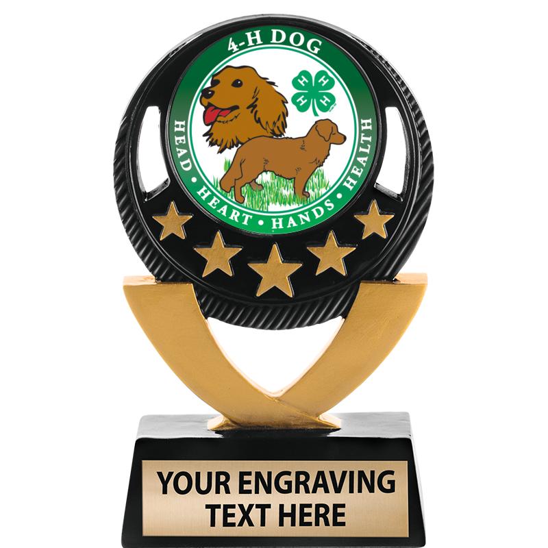 5"FIVE STAR BLK-GLD INS SCULP