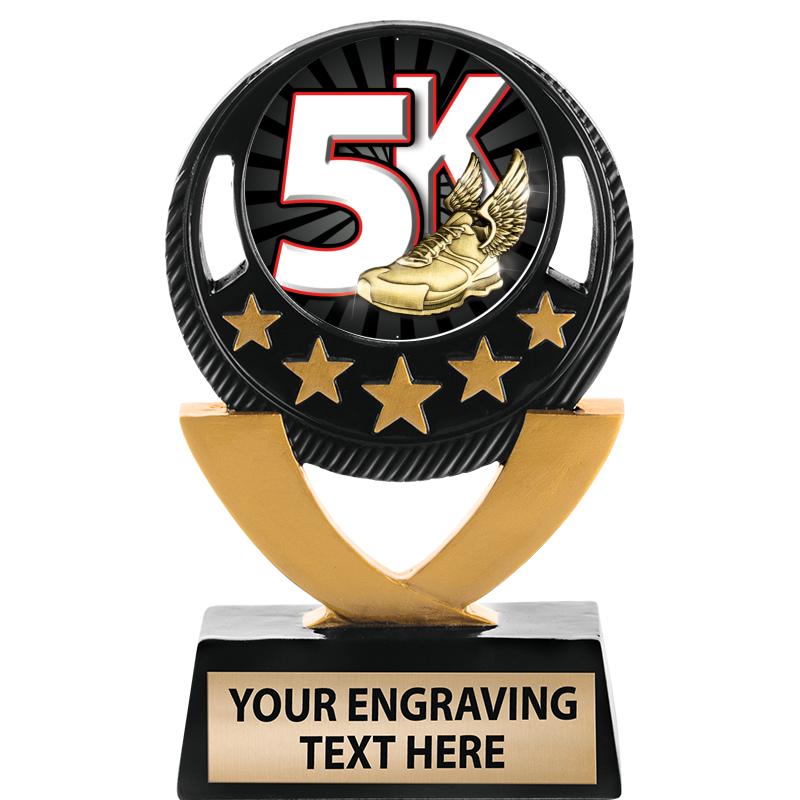 5"FIVE STAR BLK-GLD INS SCULP