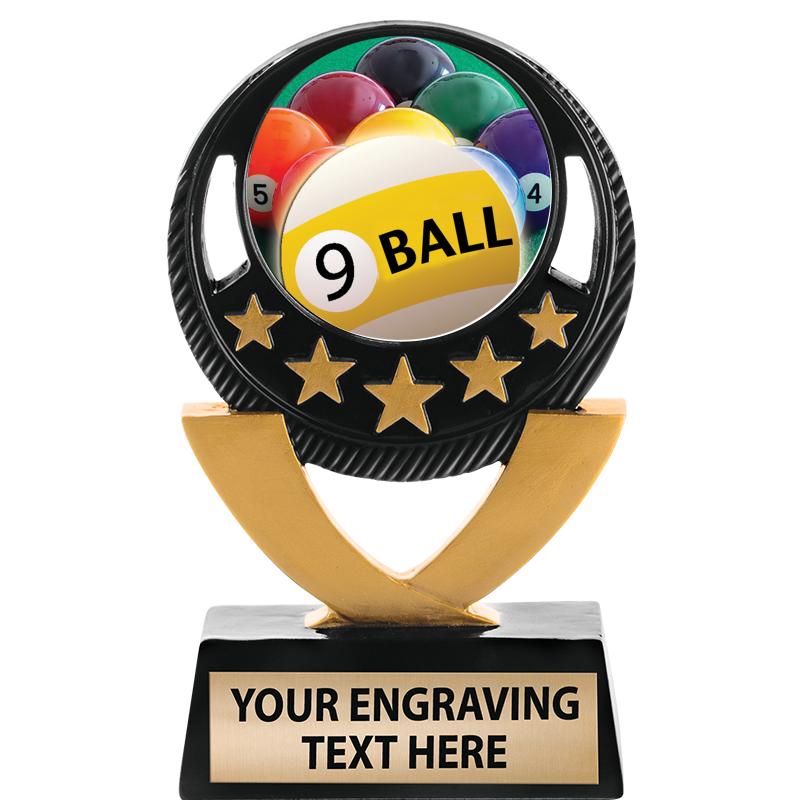 5"FIVE STAR BLK-GLD INS SCULP