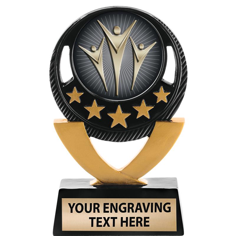 5"FIVE STAR BLK-GLD INS SCULP