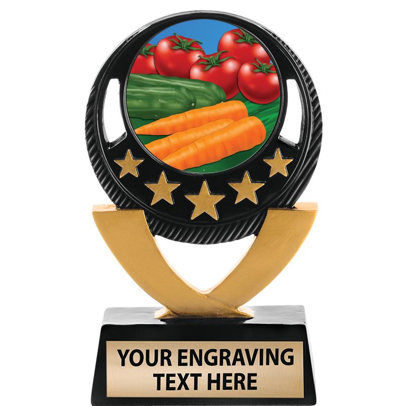 5"FIVE STAR BLK-GLD INS SCULP