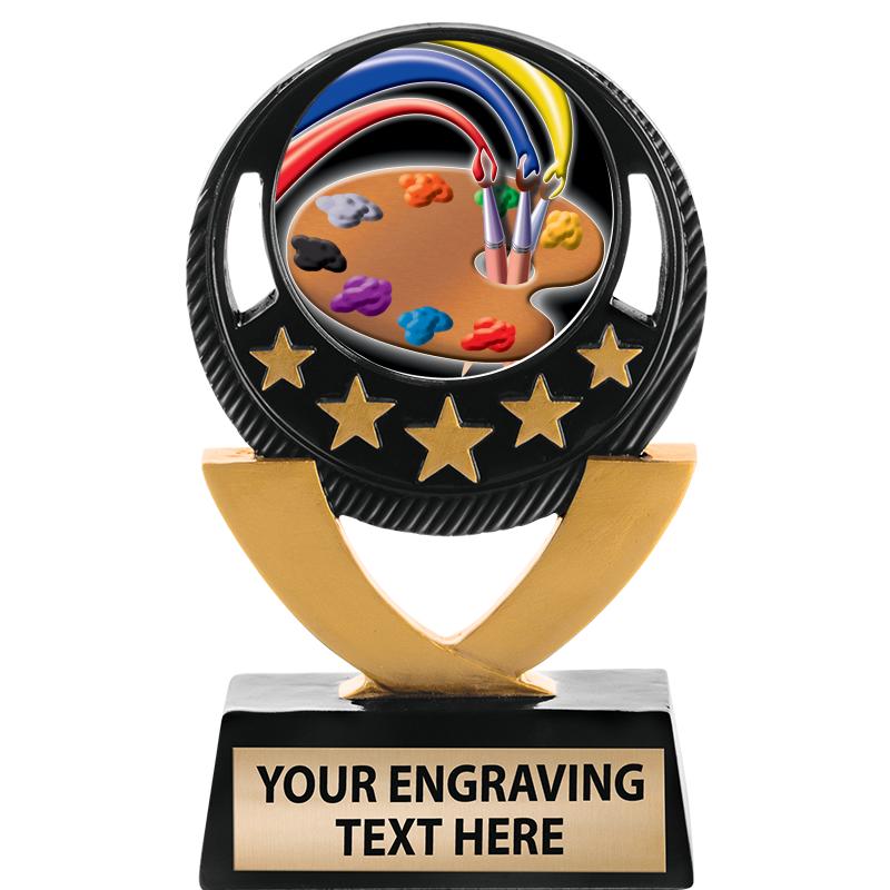 5"FIVE STAR BLK-GLD INS SCULP