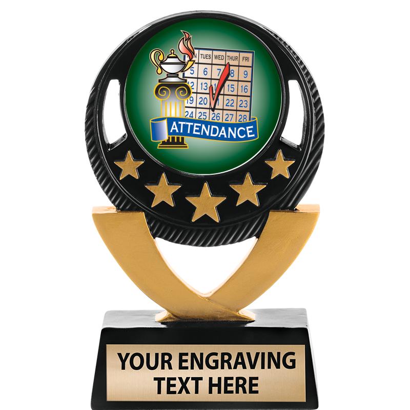 5"FIVE STAR BLK-GLD INS SCULP