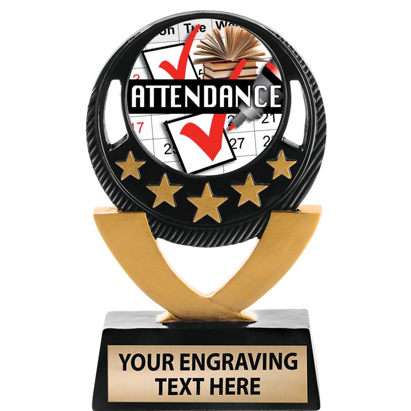 5"FIVE STAR BLK-GLD INS SCULP