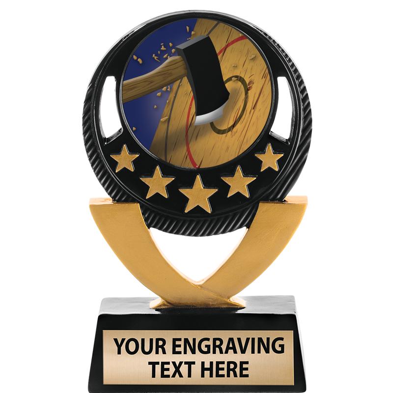 5"FIVE STAR BLK-GLD INS SCULP