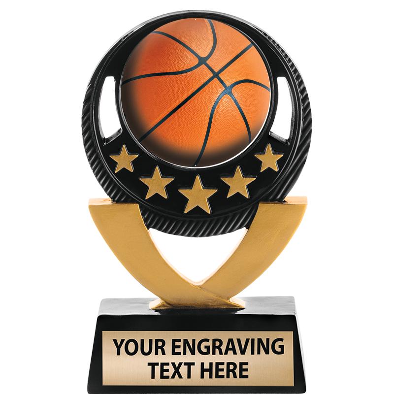 5"FIVE STAR BLK-GLD INS SCULP