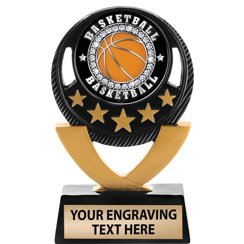 5"FIVE STAR BLK-GLD INS SCULP