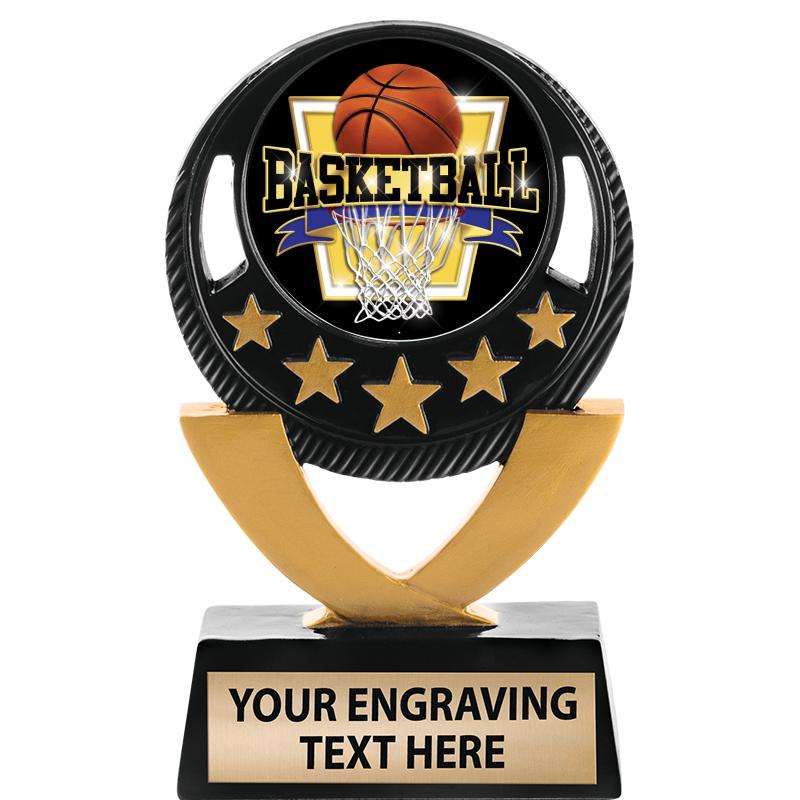 5"FIVE STAR BLK-GLD INS SCULP