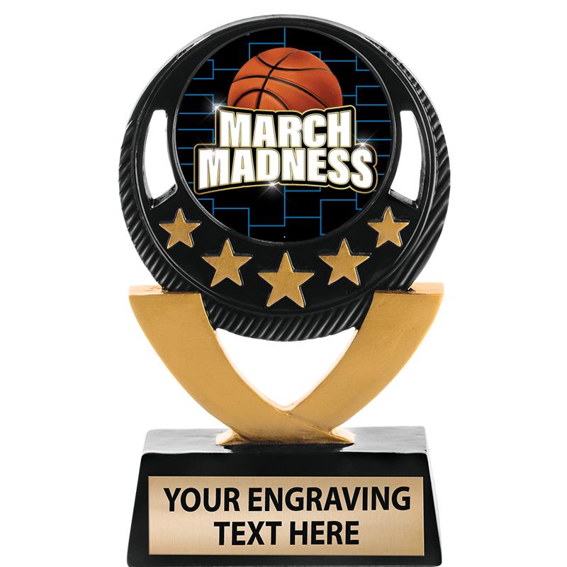 5"FIVE STAR BLK-GLD INS SCULP